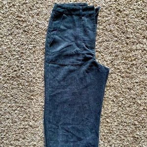 High Waist Cotton Large Corduroy Wide Leg Cropped Pants